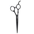 thumbnail image 1 of Tijeras de corte de cabello de peluquería de 6 pulgadas para peluquería (tijeras planas negras), 1 of 8