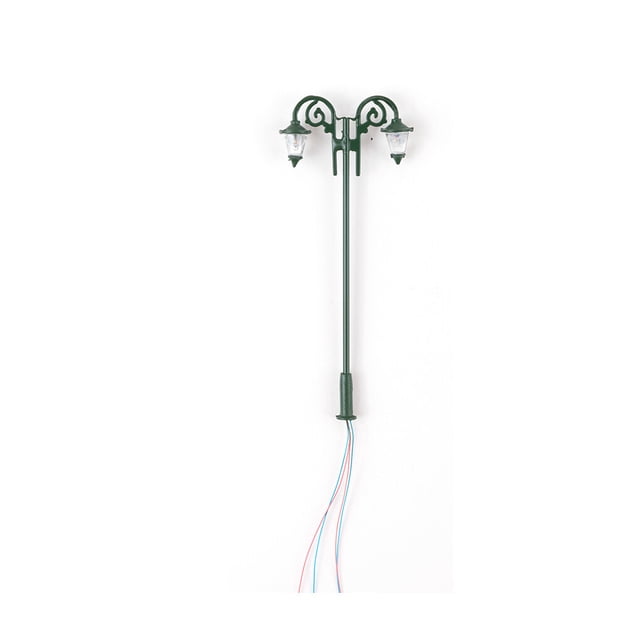 Lámpara de calle Advancent 1:87 LED de doble cabeza Retro bajo voltaje para exteriores luz blanca