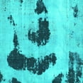 thumbnail image 1 of Ahgly Company Machine Washable Indoor Square Oriental Turquoise Blue Modern Area Rugs, 5' Square, 1 of 4