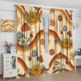 thumbnail image 6 of Retro Mushroom Curtains, 70s Boho Groovy Vintage Hippie Funky Aesthetic Eye Cute Daisy Flower Print Window Treatments for Living Room Bedroom 55x63in, 6 of 6