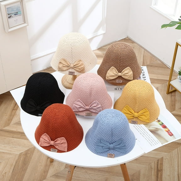Womens Beach Straw Hat Summer Sun Hat UPF50 Travel Foldable Wide Brim Summer UV Hat with Big Bow