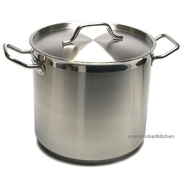 60 QT STAINLESS STEEL COMMERCIAL STOCK POT with LID NSF