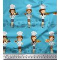 thumbnail image 1 of Soimoi Moss Georgette Fabric Cook Girl Printed Fabric 1 Yard 42 Inch Wide, 1 of 3