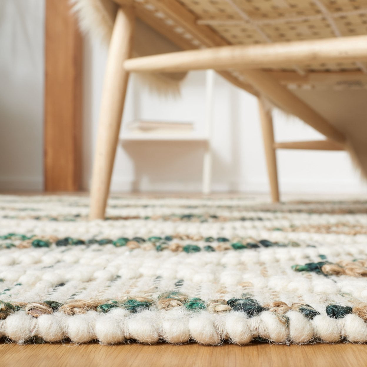 SAFAVIEH Natura Yamashita Geometric Area Rug, Ivory/Emerald, 8' x 10'