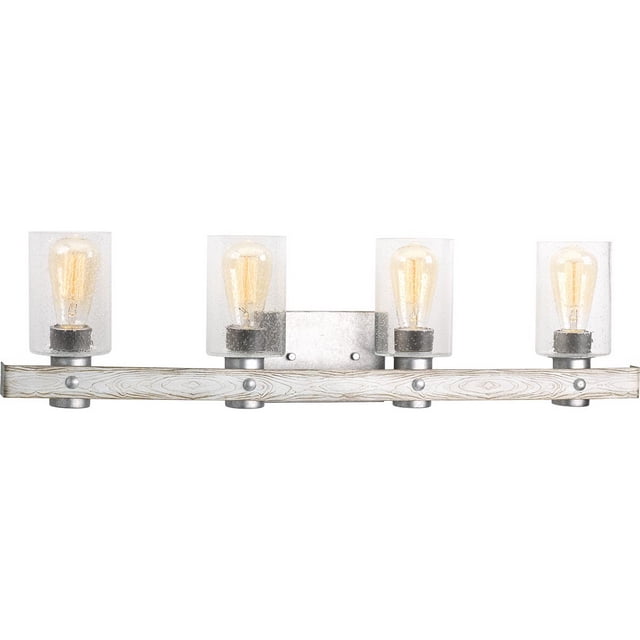 Progress P300126-141 Gulliver 4-Light 33" Galvanized Bath Vanity Wall Light