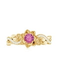 thumbnail image 4 of Rosec Jewels Pink Tourmaline Floral Ring with Diamond for Women - Nature Inspired Ring, 14K Yellow Gold, US 7.00, 4 of 8