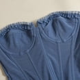 thumbnail image 6 of KHONTS Women's Y2k Bustier Corset Tops Going out Overbust Corset Tops Strapless Lace up Mesh Bustier Tops Light Blue S, 6 of 8