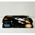 thumbnail image 3 of Outer Space Throw Blanket Rocket Ship Blanket Universe Themed Decor Fleece Blanket for Teens Galaxy Space Planet Print Fuzzy Blanket Solar System Sherpa Blanket 50鈥渪60", 3 of 6