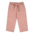 thumbnail image 2 of Women's Wide Leg Capri Pants Lightweight Cotton Linen Adjustable Knot Waisted Work Casual Capris with Pockets (5 Years, Pink), 2 of 7