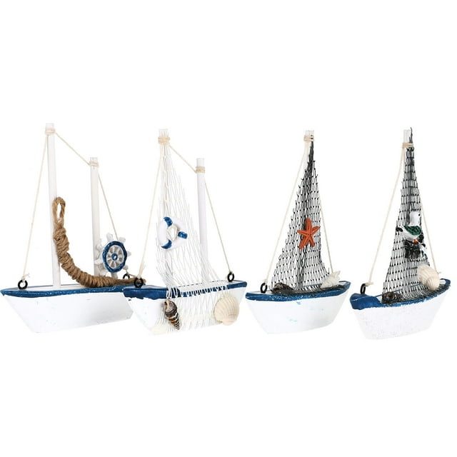4 modelos de veleros pequeños para decorar barcos náuticos y fiestas náuticas (estilo aleatorio)