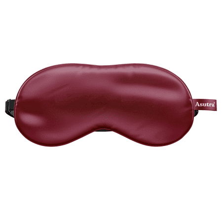 Asutra, Silk Eye Pillow With Organic Lavender & Flax Seeds & Eye Gel Mask for Sleep & Meditation; Burgundy