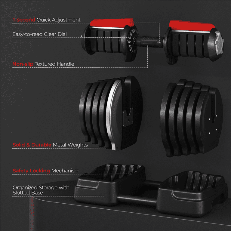 Renwick 2-in-1 Quick-Adjustable Dumbbell Weight Set with