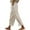 Beige, variant on Pants for Women Solid Color Elastic Waist Side Button Split Wide Leg Lazy Beach Style Cotton Linen Loose Full Length Casual Trousers Orange