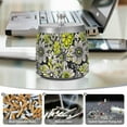 thumbnail image 6 of Yayeee Ashtray with Lid for Cigarette Smokeless Stainless Steel Home Ash Holder, Beige Flower Pattern, 6 of 7