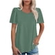 thumbnail image 2 of Tops cortos para mujer,Camiseta de color liso para mujer, cuello redondo, manga corta, mezcla de algodón suave, transpirable, informal, para uso diario, sopatenor, 2 of 8