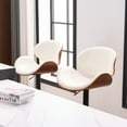 thumbnail image 5 of YOUNIKE Modern 24”H Swivel Barstool, Adjustable Height Counter Stool with Bentwood, Faux Leather Upholstered Bar Stool with Metal Frame, White, 5 of 19