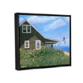 thumbnail image 3 of Stupell Industries Seaside House American Flag Peaceful Coastal Home Painting Jet Black Floating Framed Canvas Print Wall Art, Design by Tom Mielko, 3 of 5