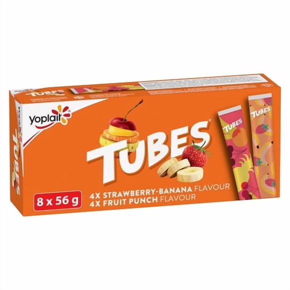 Yoplait Strawberry-Banana Fruit Punch Flavour Tubes, 448G