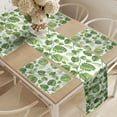thumbnail image 2 of Ambesonne Leaf Table Runner & Placemats, Swirls Palm Banana Trees, Placemat 4 pcs + Runner 16"x90", Pale Green, 2 of 2