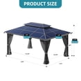 thumbnail image 2 of Dextrus 12' x 16' Hardtop Gazebo, Double Roof Polycarbonate Canopy, Outdoor Shelter with Mosquito Netting & Privacy Curtains, Heavy-Duty Metal Frame for Patio, Backyard, Deck and Lawn, Gray, 2 of 10