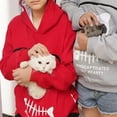 thumbnail image 4 of WEIYLL Womens Tops Cat Pouch Pockets Hood Pullover Carry Animal Breathable Sweat Red Top Sizes S, 4 of 6