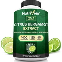 Nutrivein Organic Citrus Bergamot Supplement - Heart Health, Immune Support - 120 Capsules