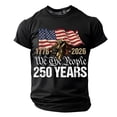 thumbnail image 4 of USA 250th Anniversary T-Shirt Retro Short Sleeve T-Shirt for Men Color Black Size S, 4 of 5