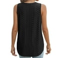 thumbnail image 6 of Jewelreauty Women Summer V Neck Tank Tops Side Split Hollow Out Sleeveless Shirts Casual Loose Outdoor Tops (S, Black), 6 of 6
