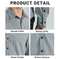 thumbnail image 4 of Men's Long Sleeve Plaid Dress Shirts with Pocket Casual Button Down Shirt Formal Business Tops, 4 of 7