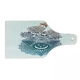 thumbnail image 1 of Alchemy Cutting Board, Abstract Art with Blooming Chrysanthemum Flowers with Moon and Stars Lace Motif, Decorative Tempered Glass Cutting and Serving Board, in 3 Sizes, by Ambesonne, 1 of 2