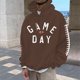 thumbnail image 1 of MHFRRA Sudadera con Capucha y Sudaderas para Hombre, Informal, con Estampado de Fútbol, Holgada, Cómoda y Cálida, para Otoño E Invierno, para Uso Diario Al Aire Libre Marrón, 1 of 3