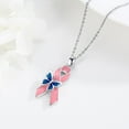 thumbnail image 5 of Midir&Etain Breast Cancer Necklace 925 Sterling Silver Butterfly Pink Ribbon Pendant Necklace Breast Cancer Survivor Gifts for Women, 5 of 7