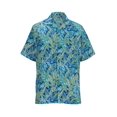 thumbnail image 1 of Ed Garments Button Down Tropical Leaf Print Camp Shirt , ROYAL, XX-Large, 1 of 1