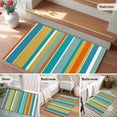 thumbnail image 5 of Blue Teal Orange Striped Entryway Rug 2'x3'&nbsp; Non Slip Front Door Mats, Farmhouse Stripe Entrance Rugs Indoor Outdoor Carpet, Washable Floor Mats Small Area Rug for Bedroom Kitchen, 5 of 8