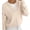 Apricot, variant on Women Long Sleeve Crew Neck Sweaters Tops, 2 in1 Knitted Pullover, Deco Buttons, Oversized, Stretchy, Vacation, Business Casual Outfits, Fall Winter Trendy