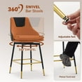 thumbnail image 4 of Counter Height Bar Stools with Full Back, 25 Inch Swivel Bar Stools Set of 2, Ergonomic Backrest and Metal Footrest, Modern Bar Stools for Kitchen Counter, Island, Dining Room, 4 of 8