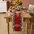 thumbnail image 2 of Red Christmas Table Runner 70 Inches Long Farmhouse Dress Scarves, Xmas Botanical Ball Bell Dining Tablerunner for Coffee Table/Kitchen Island/Party Décor, 13" x 70", 2 of 8