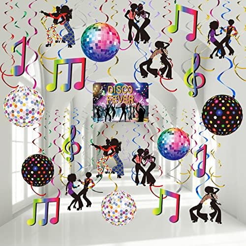 53 Pieces 70s Disco Party Decorations Disco Ball Hanging Swirls Ceiling Decor for Retro Fever 70's Boogie 1970s Birthday Hippie Party Favors$$Electronics Accessories