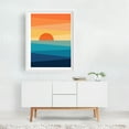 thumbnail image 2 of Abstract geometric sunrise - Illustration Abstract Geometric Sunset Minimalist Modern Art Landscape White Framed Wall Art Print 8 x 10 inches, 2 of 3