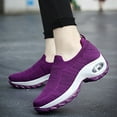 thumbnail image 5 of Sopiago Walking Sneakers for Women Women's Walking Shoes - Sock Sneakers Slip on Mesh Platform Air Cushion Shoes Work Nurse Comfortable Purple,38, 5 of 6