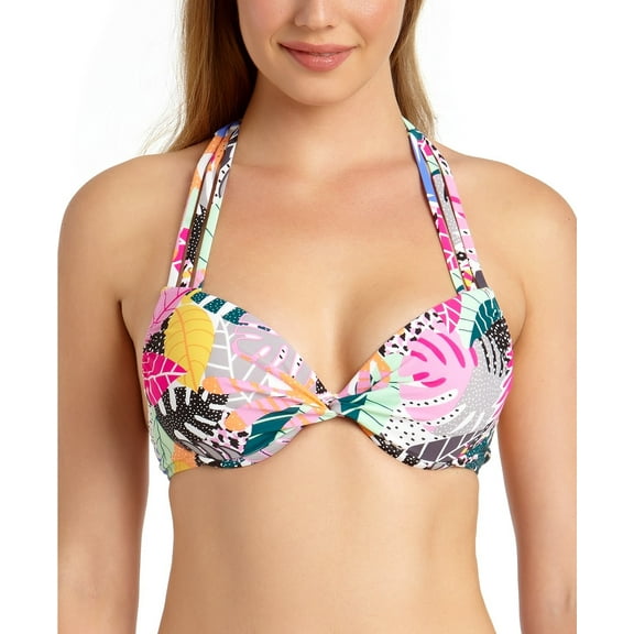 California Waves MULTI Juniors' Underwire Push-Up Bikini Swim Top, US X-Small