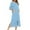 Sky Blue, variant on BLTIBY 2025 Womens Zipper Robes Solid Color 3/4 Sleeve Loungewear Dress Full Length Sleepwear with Pockets Nightgown Long Bathrobe Purple L