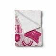 thumbnail image 2 of Fashion Soft Flannel Fleece Throw Blanket, Theme in Paris Outfits Dress Watch Purse Perfume Parisienne Landmark, Cozy Plush for Indoor and Outdoor Use, 70" x 90", Beige Pink, by Ambesonne, 2 of 6