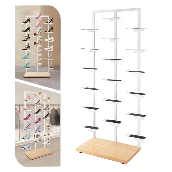 SHZICMY Floorstanding Shoe Rack 18 Compartments Shoe Shelf Shoe Storage Organizer