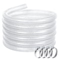 thumbnail image 2 of Tereitr 25FT Heavy Duty Wire Reinforced PVC Hose, Flexible Clear Vinyl Tubing with 4 Clamps, for Water Transfer, Fuel & Oil Applications, Clear Water Pipe, 2 of 9