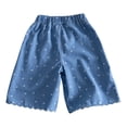 thumbnail image 3 of Otqutp Toddler Girls Wide Leg Cute Print Jeans Baggy Elastic Waist Cropped Denim Pants Kids Y2k Vintage Ankle Length Trouser Clothes, 3 of 8