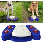 Haokaini Dog Water Fountain and Dog Sprinkler, Outdoor Automatic Interactive Step On Water Dispenser, Multifunctional  Paw Activated Pet Dog Sprinkler Toy with 4 Shower