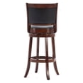 thumbnail image 2 of Cherry 29-inch Solid Wood Bar Stool with Faux Leather Swivel Seat, 2 of 4