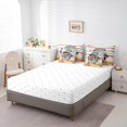 thumbnail image 4 of King Size 7-Piece Camping Decor Comforter Set Bed in a Bag Rv Camper Lovers Comforter Set with Rustic Wooden Sheets(1 Comforter, 1 Flat Sheet 1 Fitted Sheet 2 Pillowcases and 2 Throw Pillow Covers), 4 of 5