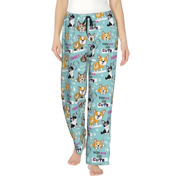 Balery Dogs Pantalones de pijama para mujer, pijamas ultraligeros, pantalones de estar por casa-XX-Large